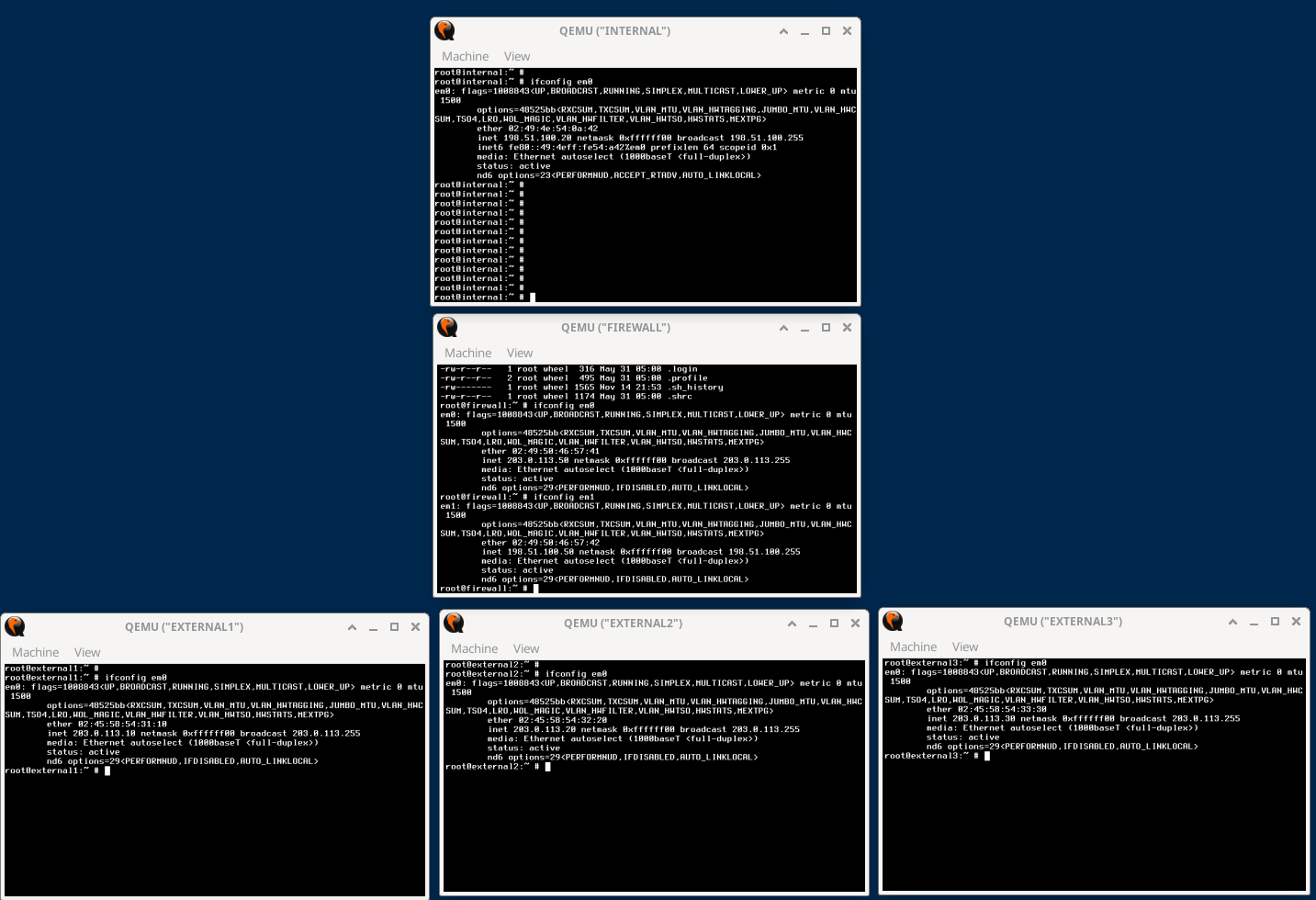 LSNAT Setup Showing All VMs. Refer to paragraphs below.